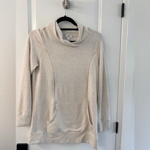 Cozy Cream Cowl Neck Women's Maternity Nursing Sweater Tunic